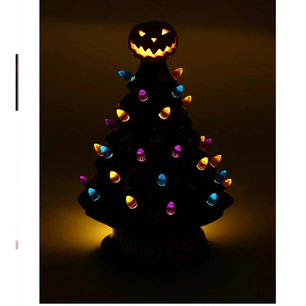 Hot‎ Topic Disney Nightmare Before Christmas Light Up Ceramic Tree Halloween